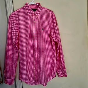 Pink and white Striped Ralph Lauren Blouse
